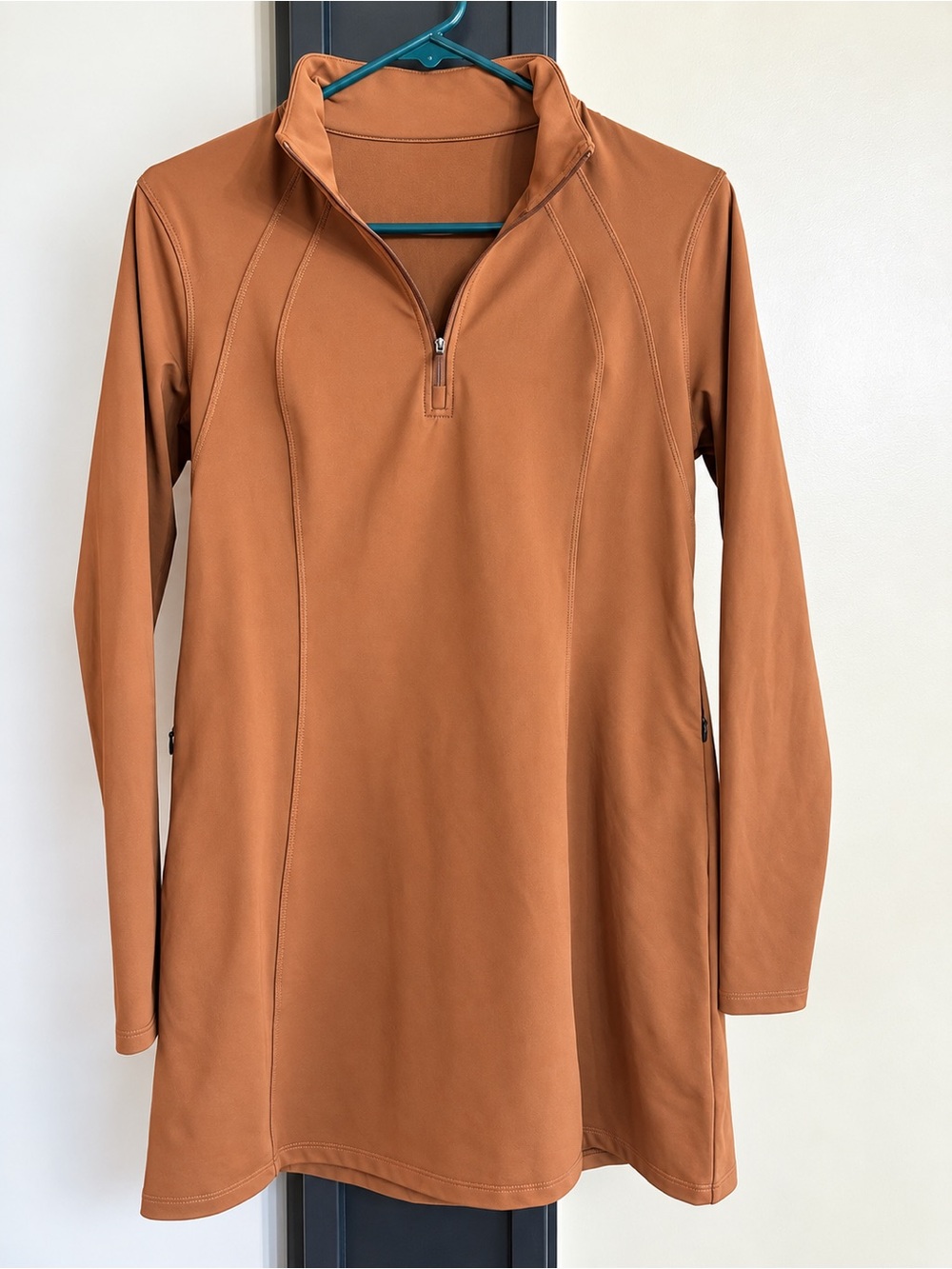 Baleaf Women's Long-Sleeve Zip Tunic in Rust